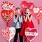 Red Heart Valentine Balloons – 16 Pcs ‘I Love You’ Foil Mylar Balloons for Happy Valentine’s Day Romantic Party Decorations